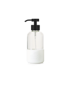 A single refillable Glass Foaming Wash Bottle with a Matte-Black pump, displayed on a transparent background.