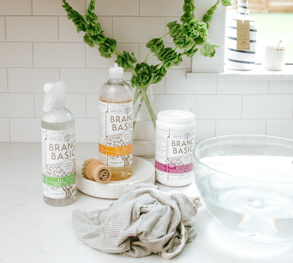 Bowl of water for stain soaking