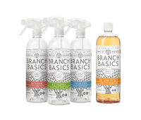 The Cleaning Essentials Kit featuring refillable Plastic bottles, displayed against a transparent background. - Thumbnail View 2
